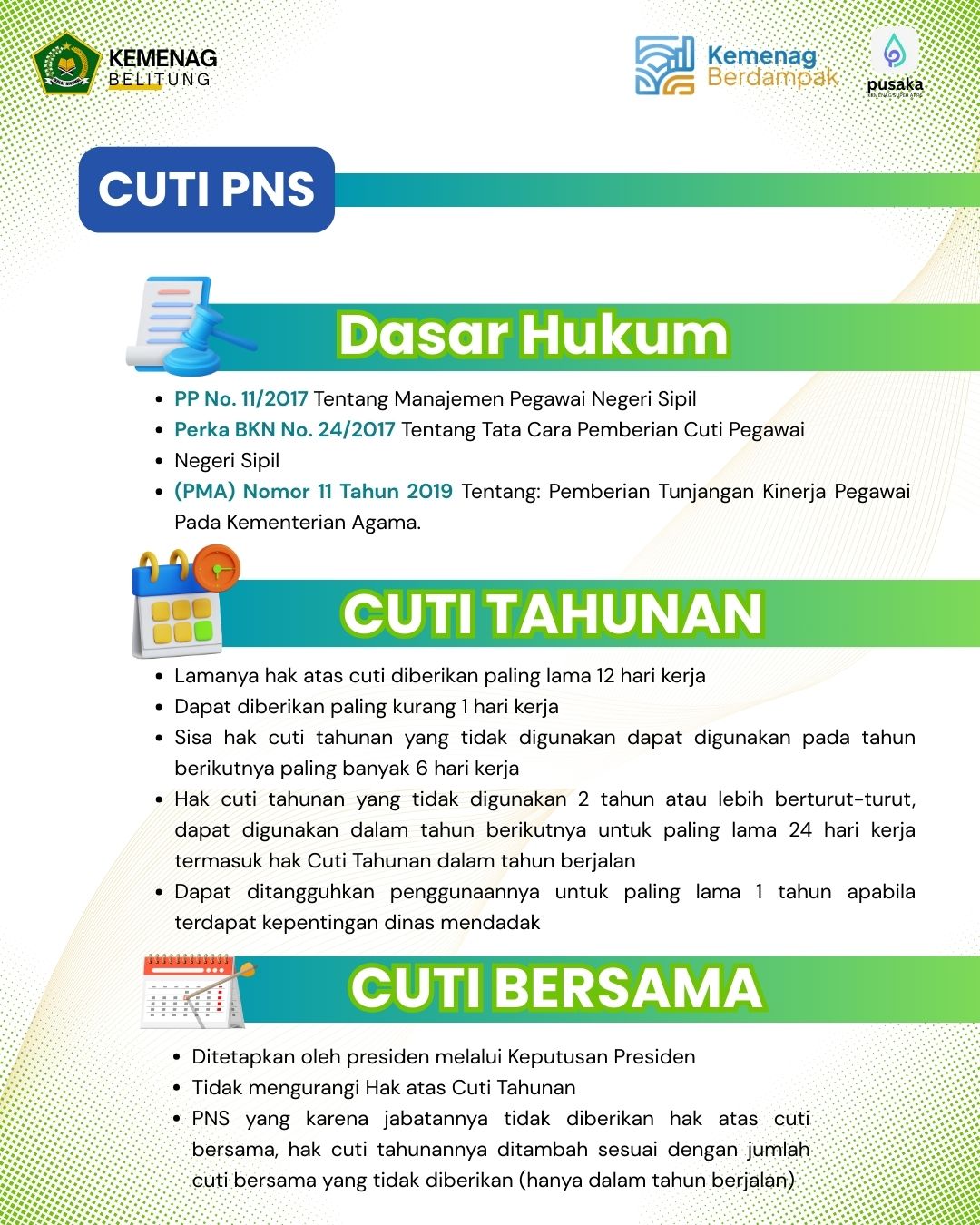 Cuti PNS dan PPPK Kementerian Agama