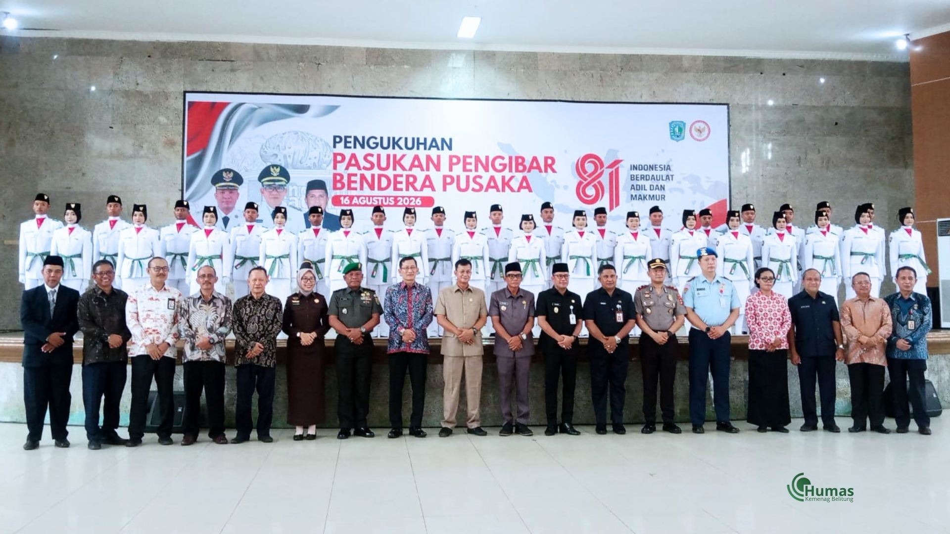 Kakan Kemenag Belitung Hadiri Pengukuhan Paskibraka Tahun 2026