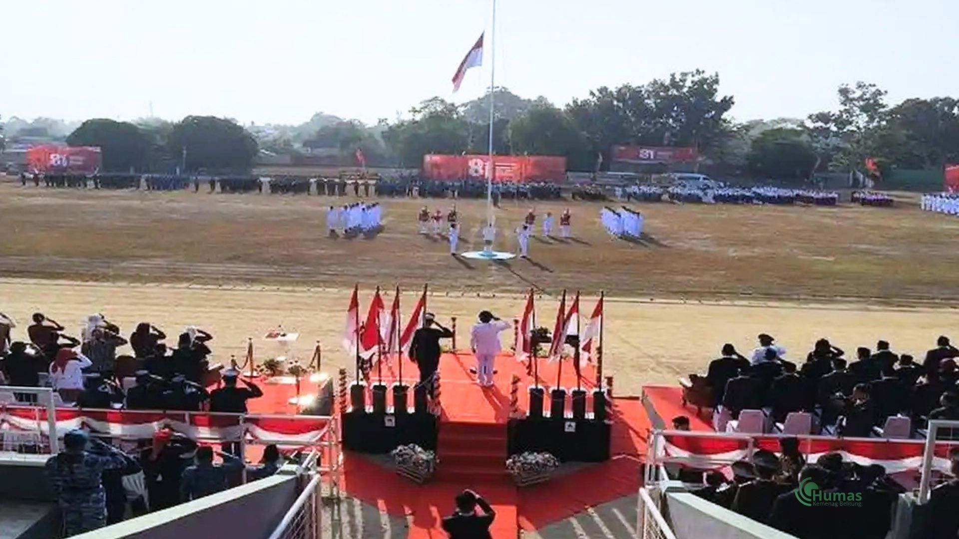 Kemenag Belitung Hadiri Upacara HUT ke-81 RI dan Bertugas sebagai Pembaca Doa