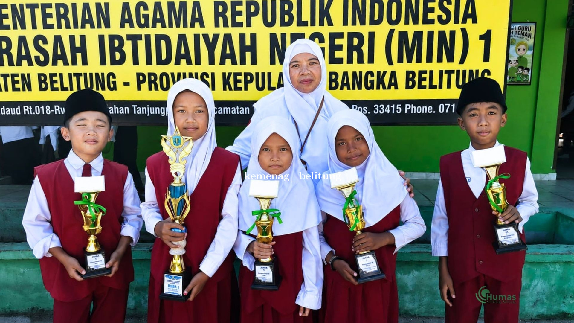 Lima Murid  MIN 1 Belitung Raih Juara MTQ Tingkat Kecamatan