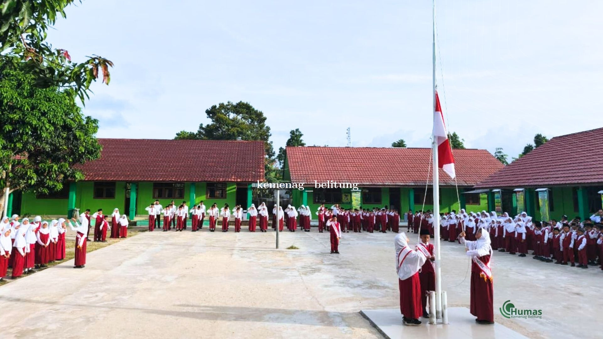 Imlementasi Wujud Nasionalisme & Patriotisme, MIN 1 Belitung Laksanakan Upacara Sesuai SE Terbaru