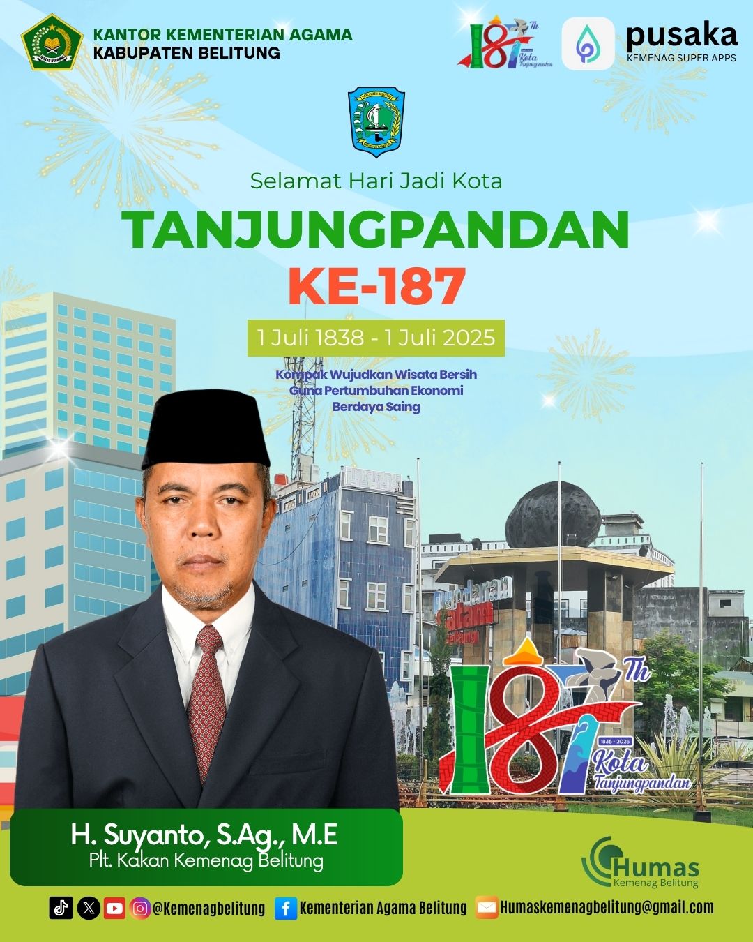 Hari Jadi Kota Tanjungpandan Ke-187 Tahun