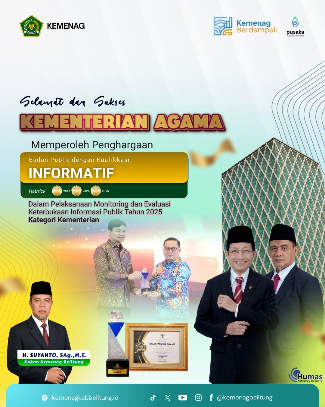 Pengahargaan meraih predikat Badan Publik Kualifikasi Informatif